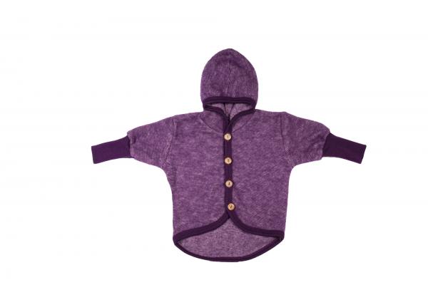 Cosilana Fleece-Jacke Wolle/Baumwolle PFLAUME (Dunkelviolett)-MELANGE